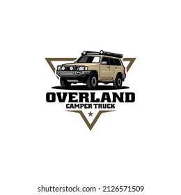 camper truck overland vehicle logo vector