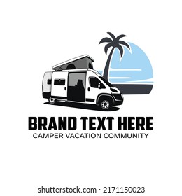 Camper and van car vector image