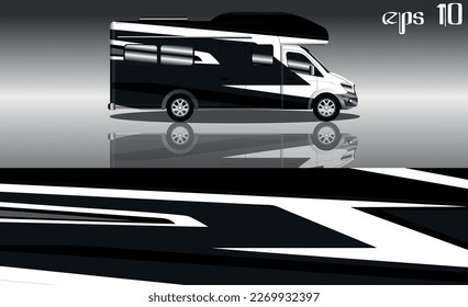 camper van car wrap design vector