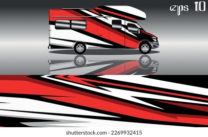 camper van car wrap design vector