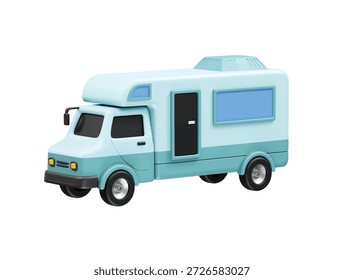 Camper Van y caravana icono 3d render ilustración