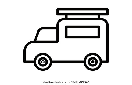 Camper van, caravan, living truck, vanity van free vector icon