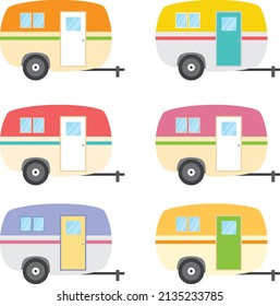 Camper Van Clipart Cute Vector