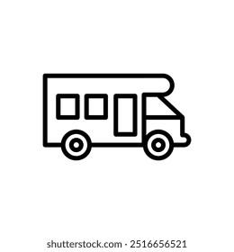 camper van icon. Outline style design isolated on white background