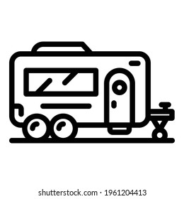 Icono de la furgoneta del camper. Símbolo del vector de la camioneta de contorno para diseño web aislado en fondo blanco