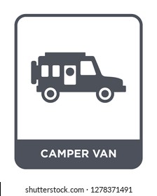 camper van icon vector on white background, camper van trendy filled icons from Camping collection, camper van vector illustration