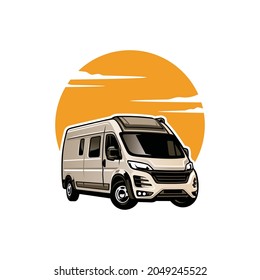 camper van illustration isolated vector