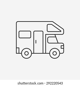 Camper van line icon