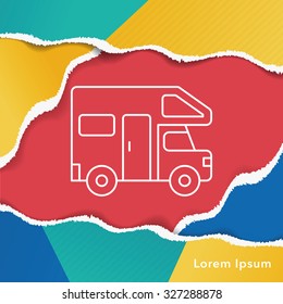 Camper van line icon