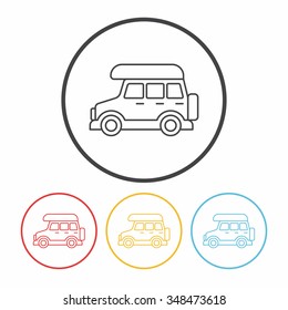 Camper van line icon