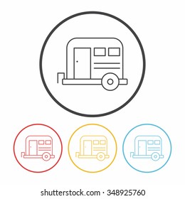 Camper van line icon