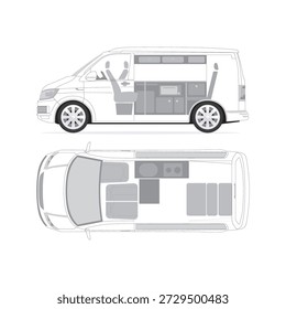 Concepto de minibús para autocaravana