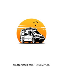 camper van - motor home illustration vector