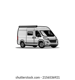 camper van or motor home illustration vector