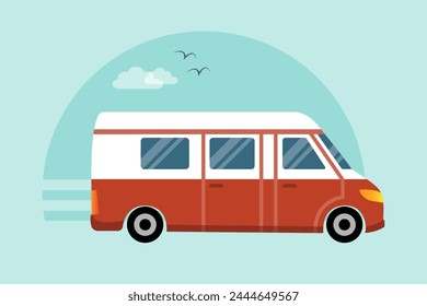 Camper van, road trip, caravan lifestyle.