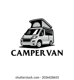 Camper Van - RV - Motor Home Isolated Logo Vector 