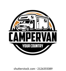 Camper van RV motor home emblem ready made logo. Best for camper van logo