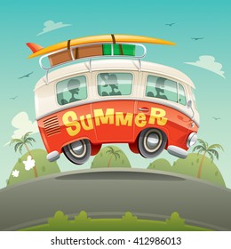 Camper van. Summer vacation.