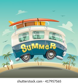Camper van. Summer vacation.