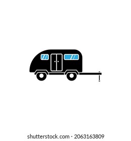 Camper van trailer icon design template vector isolated illustration