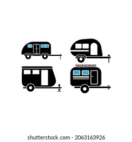 Icono conjunto de icono de la camioneta del vehículo plantilla de diseño vector ilustración aislada