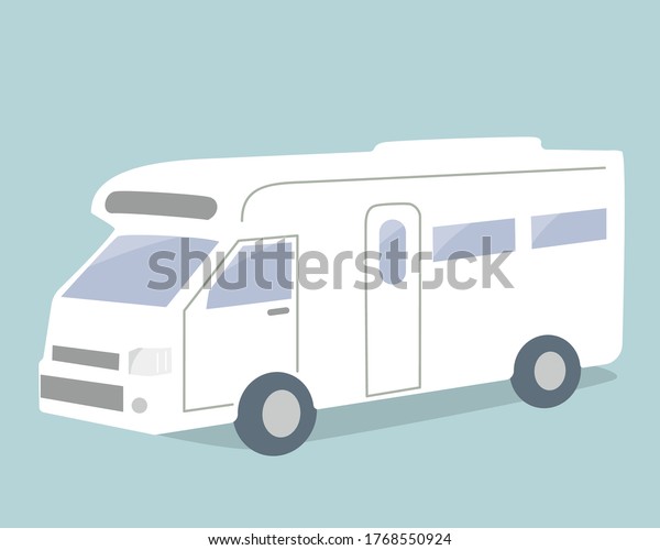 Camper van for travel\
flat illustration