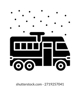 Ilustração de vetor de viagem de Van Camper, ícone de estilo sólido