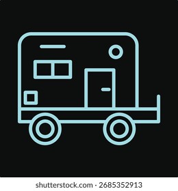 Camper Van de moda hermoso diseño útil arte de Ilustración vectorial creativa colorido fondo negro.eps