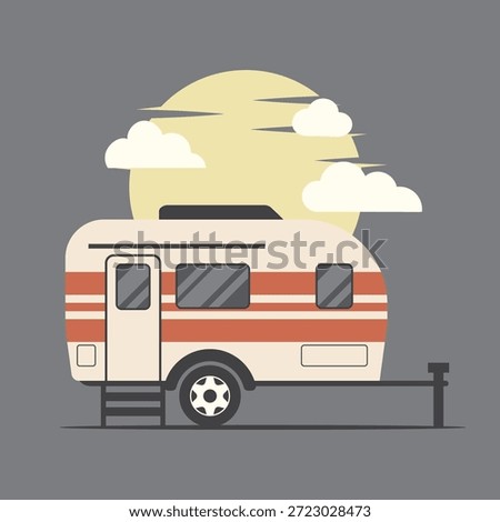Camper Van Vector Art Illustration