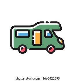 a camper van vector graphic, good for icon, logo, illustrations, etc.