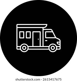 Camper Van vector icon. Can be used for printing, mobile and web applications.