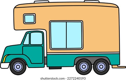 Camper van  vector illustration isolated on white background