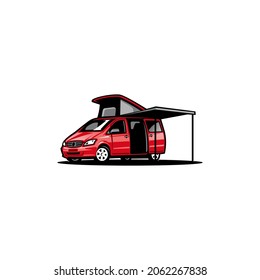 Camper van vector isolated illustration
