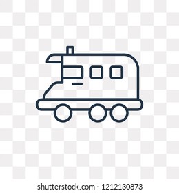 Camper van vector outline icon isolated on transparent background, high quality linear Camper van transparency concept can be used web and mobile