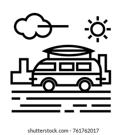 Camper Van vector outline icon