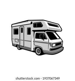 camper van vehicle illustration vector art