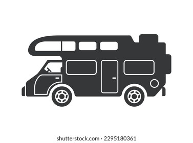 Camper van vintage style, vector icon
