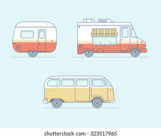 Camper vans icons