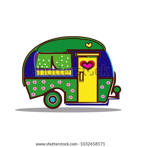 Camper Vector Cartoon Happy Camper Stock Vector (Royalty Free