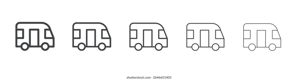Camper vehicle icon flat simple outline logo