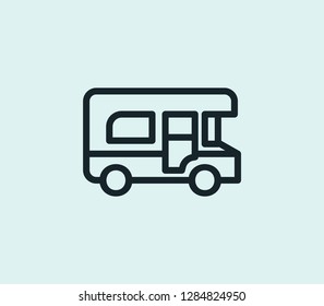 Campers icon line isolated on clean background. Campers icon concept drawing icon line in modern style. Vector illustration for your web mobile logo app UI design.