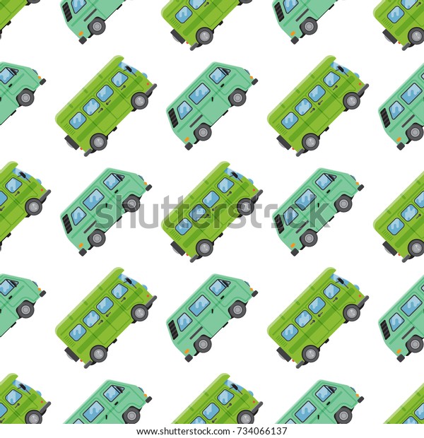 Campers vacation travel car\
summer seamless pattern trailer house vector illustration flat\
transport