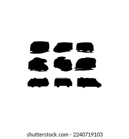 campervan auto set illustration icon