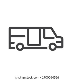 Campervan, bus line icon isolated on clean background. 