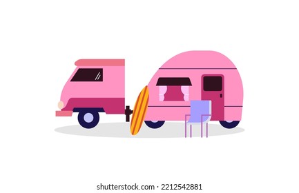 Ilustración vectorial del logotipo de la caravana de Campervan