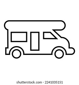 Campervan hand drawn outline clipart illustration