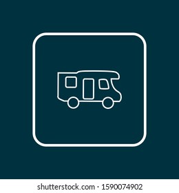 Campervan icon line symbol. Premium quality isolated caravan element in trendy style.