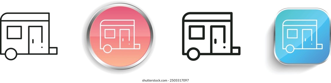 campervan icon. Thin Linear, Regular and Button Style Design Isolated On White Background