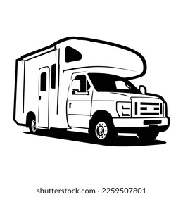 Campervan motorhome caravan silhouette vector art isolated