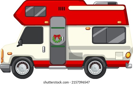 Campervan or motorhome on white background illustration